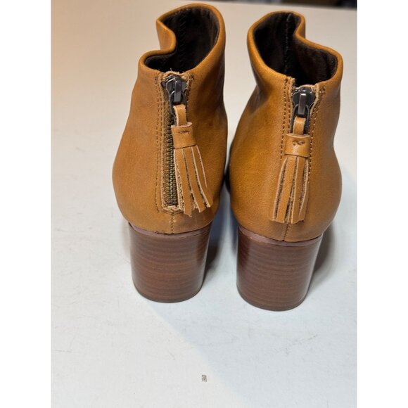 Toms Womens Size 10 Tan Ankle Boots With Tassel Zippers & 2-Inch Heels - Picture 11 of 16